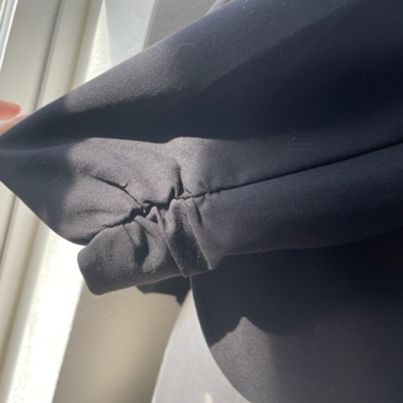 My Bajee Collection By Be Cool | Black Satin Lined Ruched Sleeve Blazer Jacket - Picture 5 of 10